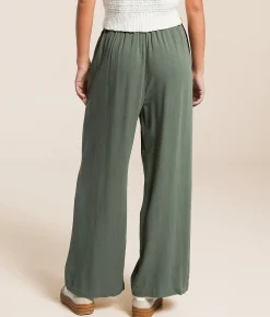 Z Supply Vista Linen Blend Trouser Pant Dark Agave Online