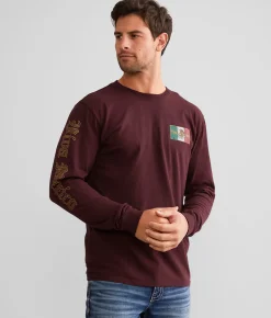 Freedom Ranch Viva Nation T-Shirt Burgundy Hot