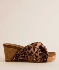Shoes | Pierre Dumas Vivian Leopard Wedge Sandal Leopard Suede