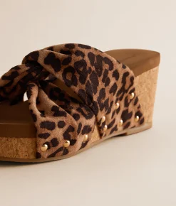 Shoes | Pierre Dumas Vivian Leopard Wedge Sandal Leopard Suede