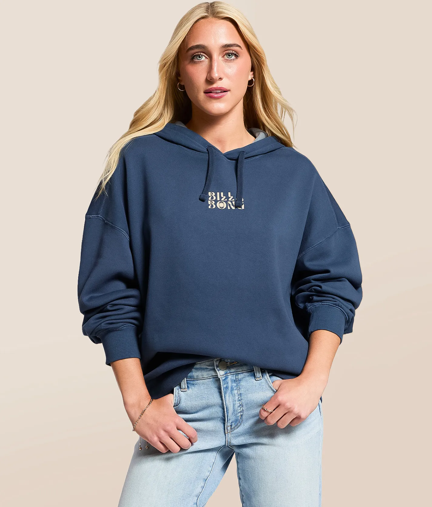 Billabong Vivid Hooded Sweatshirt Crisp Blue Outlet