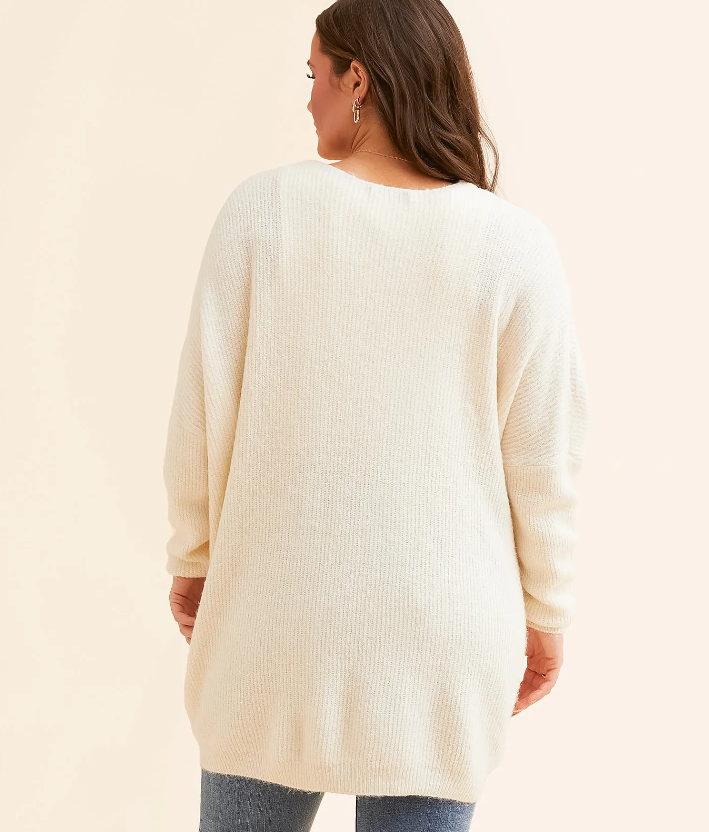 Hyfve V-Neck Oversized Sweater Warm Cream Outlet