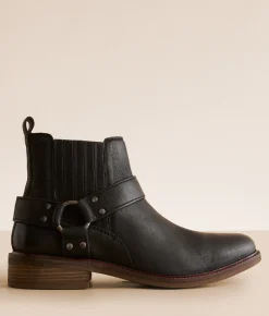 Steve Madden Wabash Harness Leather Chelsea Boot Black Discount
