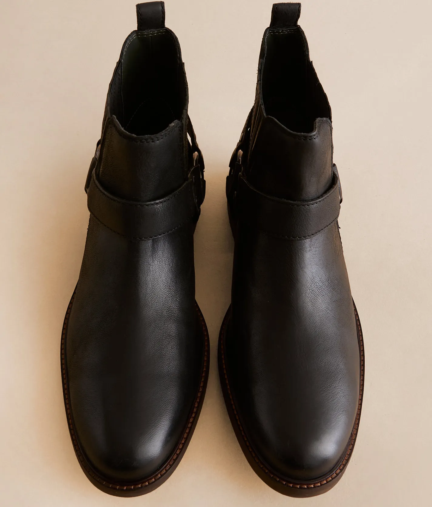 Steve Madden Wabash Harness Leather Chelsea Boot Black Discount