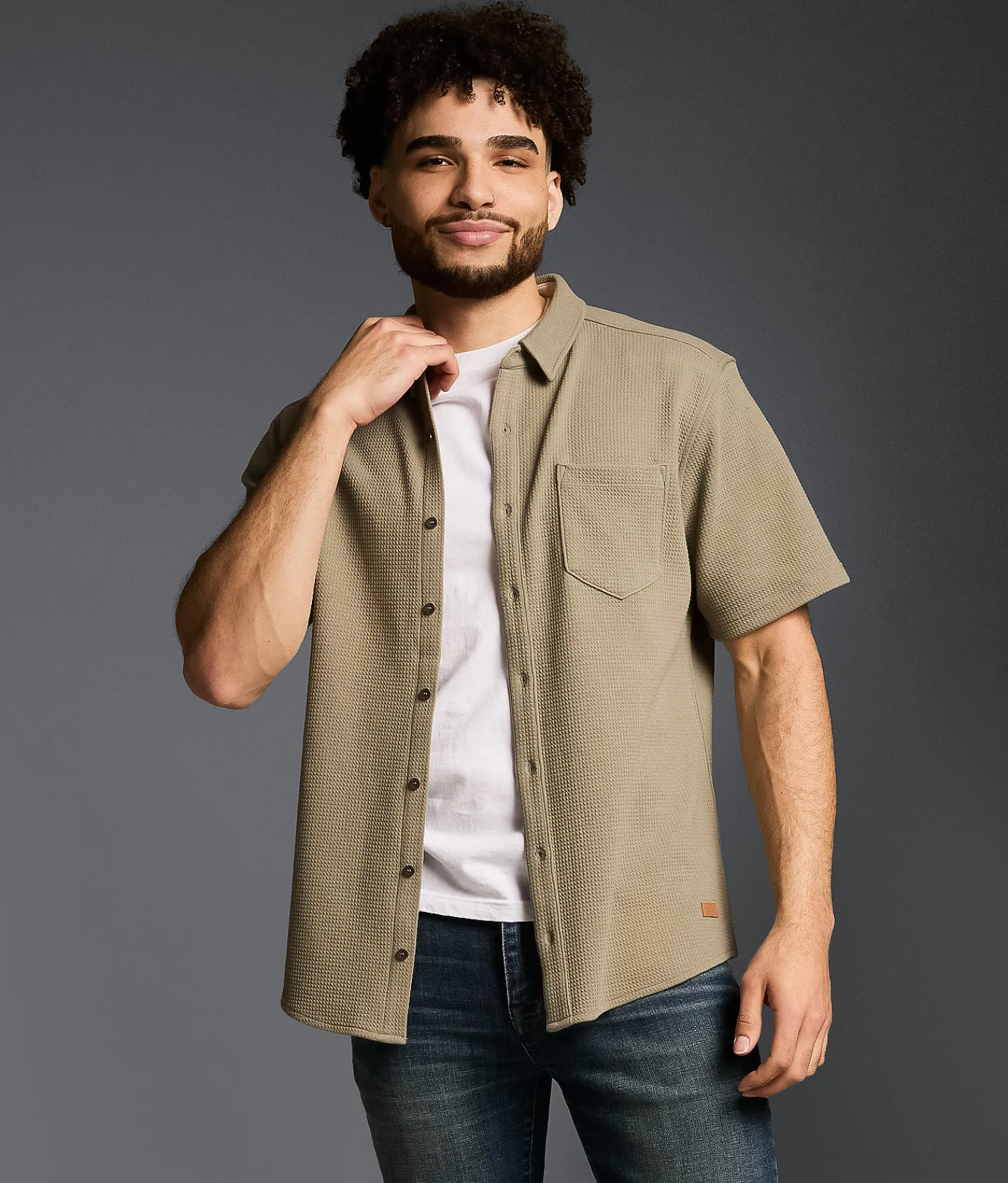 Tops | Outpost Makers Waffle Athletic Knit Shirt Vetiver