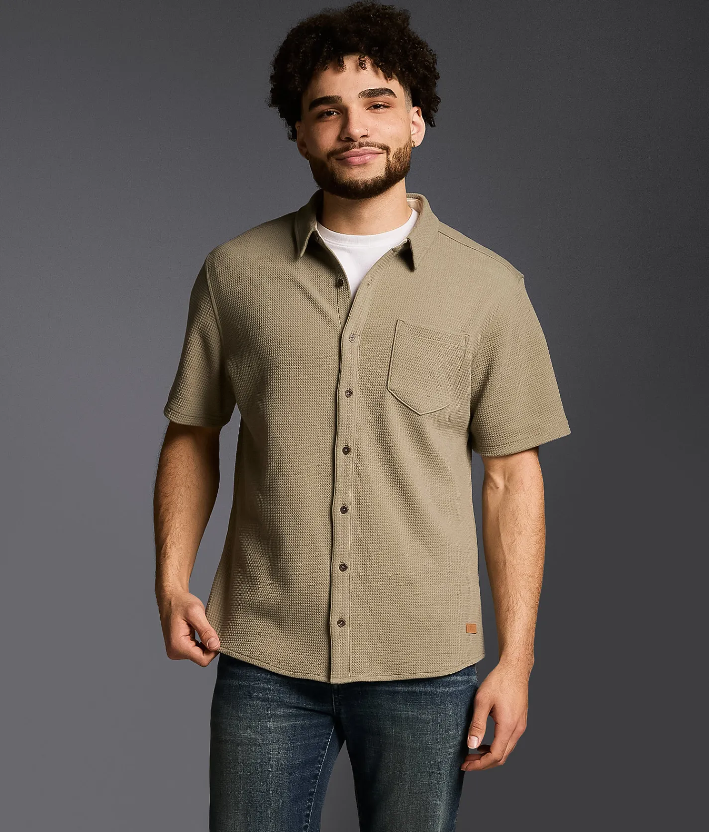 Tops | Outpost Makers Waffle Athletic Knit Shirt Vetiver