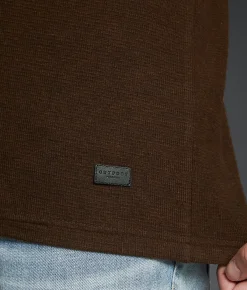 Tops | Outpost Makers Waffle Henley Black Brown