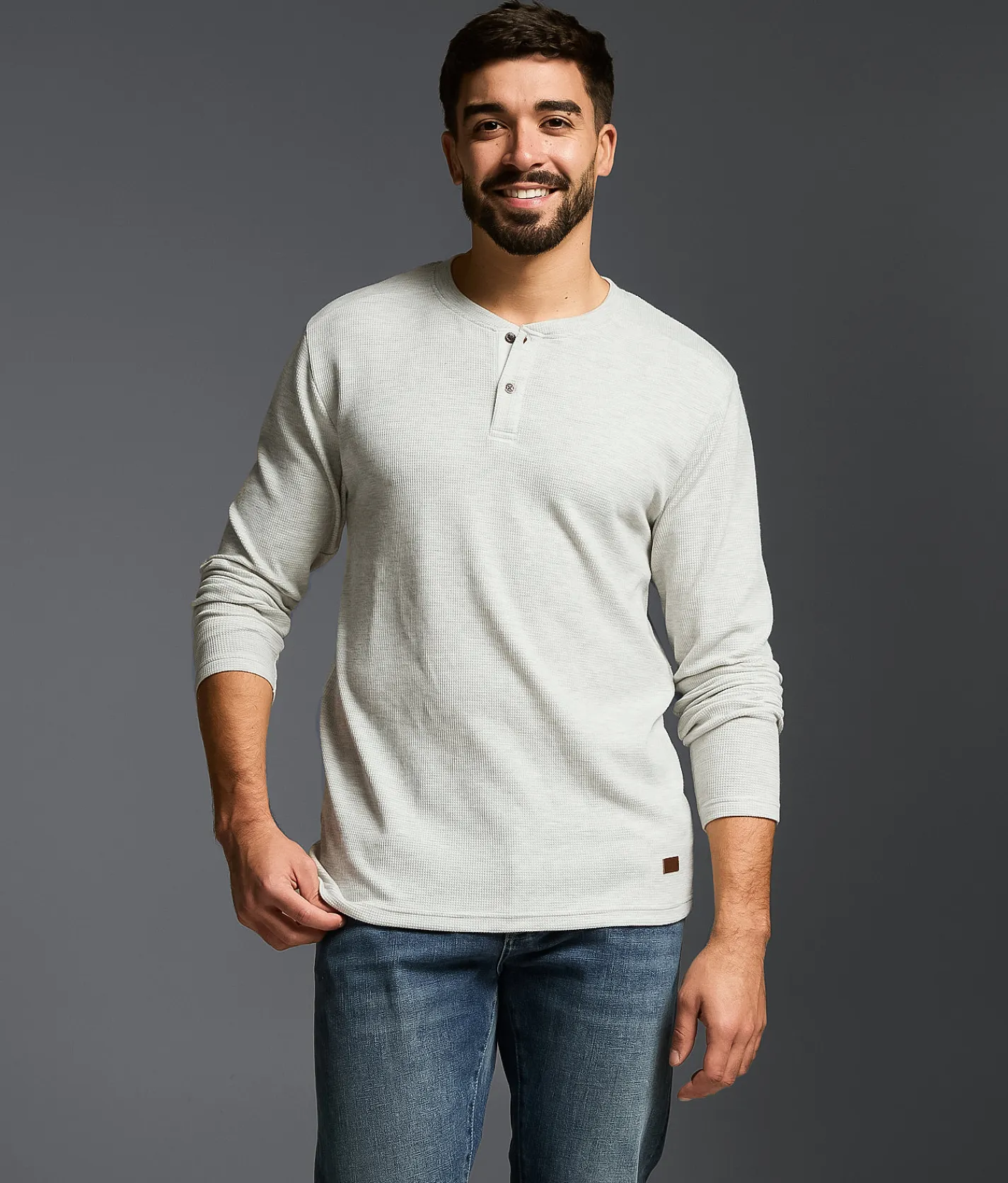 Tops | Outpost Makers Waffle Knit Henley Oatmeal