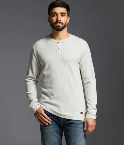 Tops | Outpost Makers Waffle Knit Henley Oatmeal