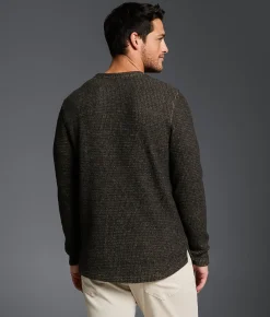 Outpost Makers Waffle Knit Pullover Timberwolf Black Hot