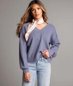 BKE Waffle Knit Sweater Tempest Discount