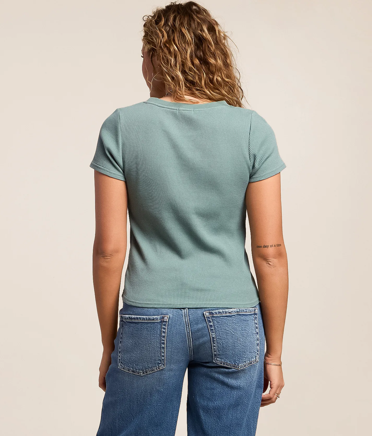 Gilded Intent Waffle Knit Top Trellis Clearance
