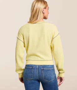FITZ + EDDI Waffle Knit Top Pale Banana Clearance