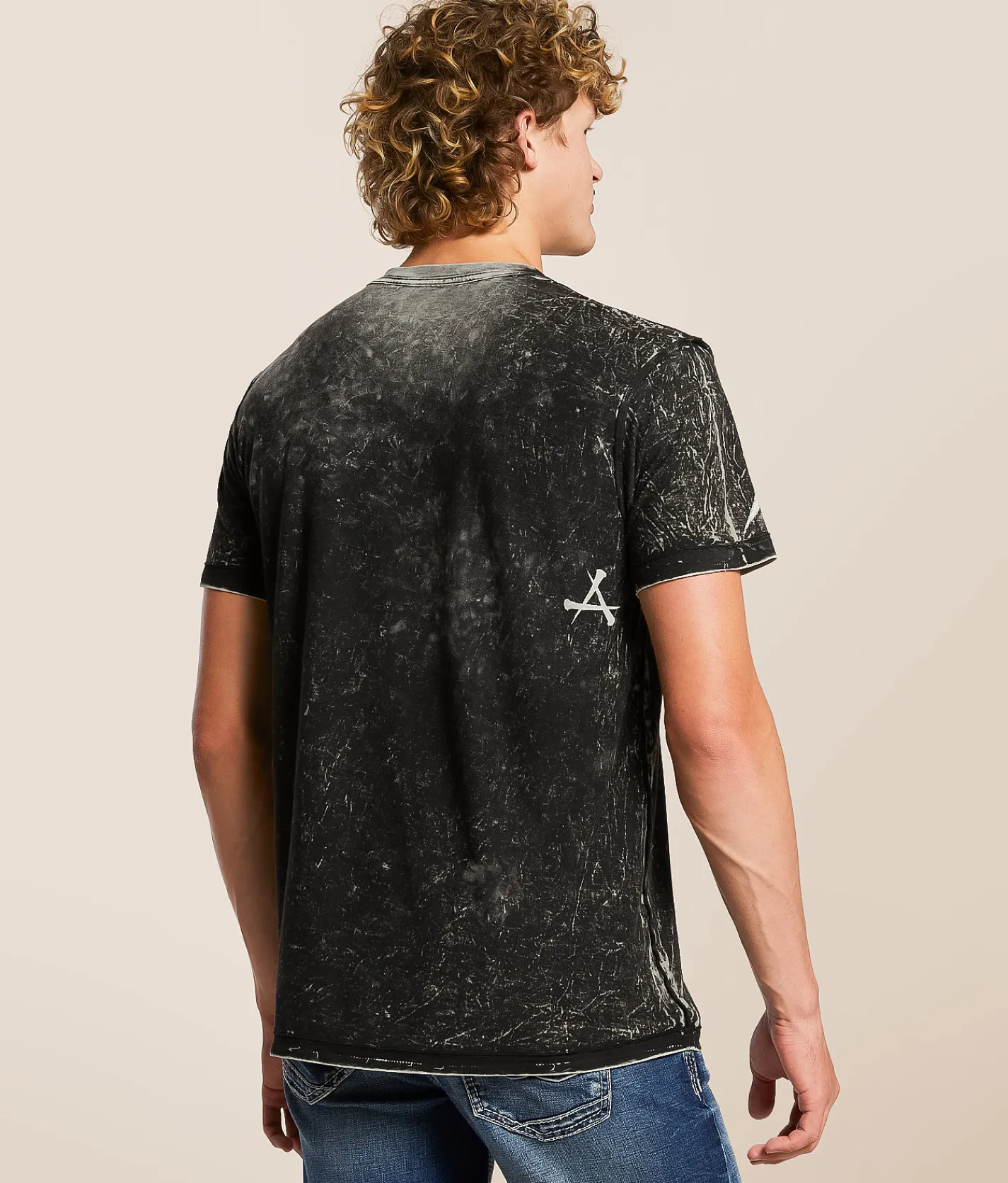 Affliction Wage Chaos Reversible T-Shirt Chinchilla Black Lava Tin Hot