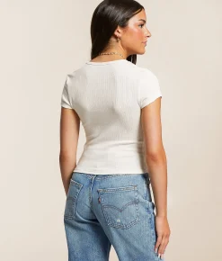 Free People Wait A Minute Cropped Baby T-Shirt Anthracite Hot