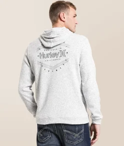Tops | Hurley Walden Blocked Hooded Sweatshirt Lt Stone Grey
