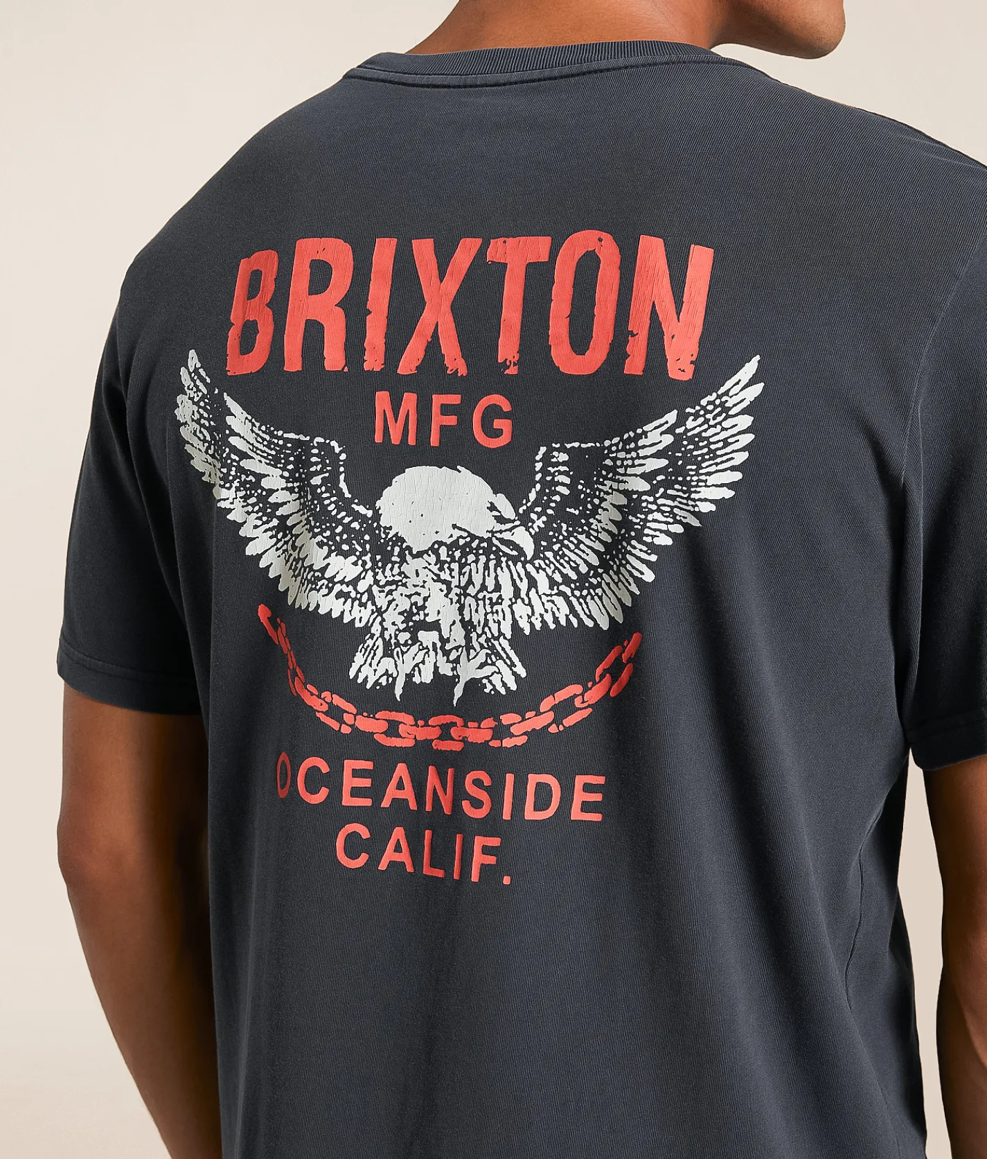Tops|Graphic T-Shirts | Brixton Waller T-Shirt Black Worn Wash