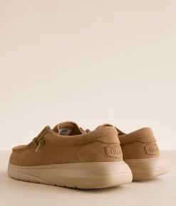Shoes | HEYDUDE™ Wally Comf Suede Shoe Tobacco Brown Irish Cream
