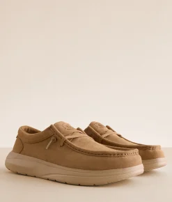 Shoes | HEYDUDE™ Wally Comf Suede Shoe Tobacco Brown Irish Cream