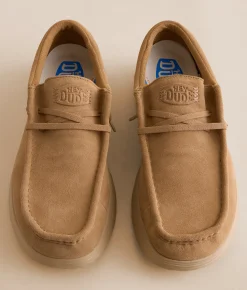 Shoes | HEYDUDE™ Wally Comf Suede Shoe Tobacco Brown Irish Cream