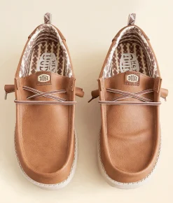 Shoes | HEYDUDE™ Wally Duck Leather Shoe Cognac