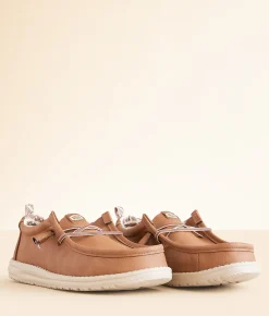 Shoes | HEYDUDE™ Wally Duck Leather Shoe Cognac