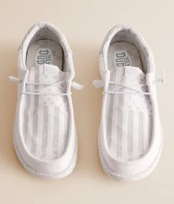 HEYDUDE™ Wally Funk Break Patriotic Shoe White Grey