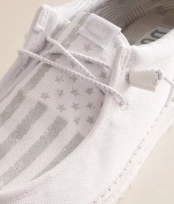 HEYDUDE™ Wally Funk Break Patriotic Shoe White Grey