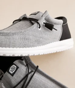HEYDUDE™ Wally Funk Heron Shoe Grey Black Outlet