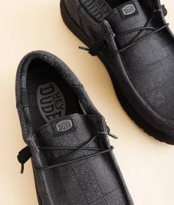 HEYDUDE™ Wally Funk Surfer Shoe Grey Black Discount