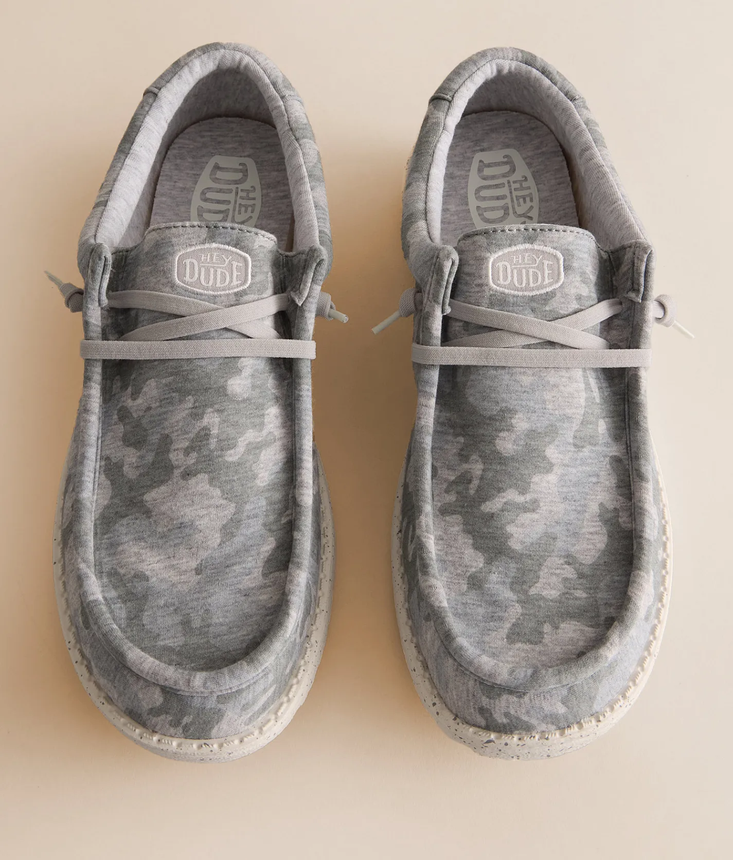HEYDUDE™ Wally Stretch Jersey Camo Shoe Light Grey Multi Clearance