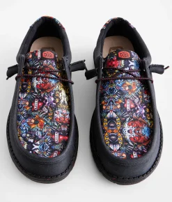 Shoes | HEYDUDE™ Wally Walls Art Shoe Black Red