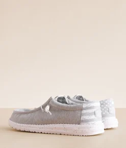 HEYDUDE™ Wally Walls Stars Shoe Grey White Outlet