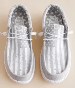 HEYDUDE™ Wally Walls Stars Shoe Grey White Outlet