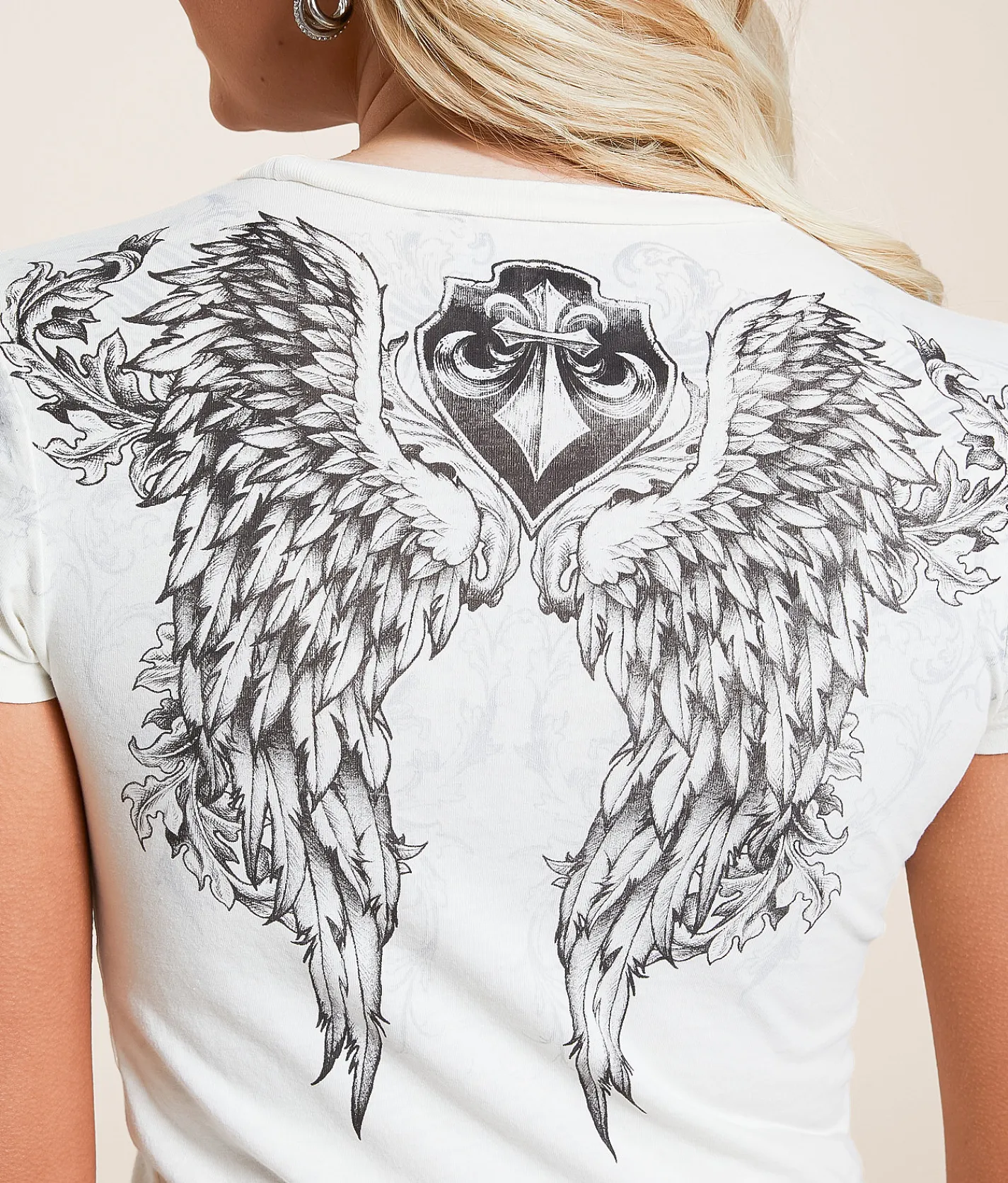Tops | Affliction Wash Cropped T-Shirt White Reactive
