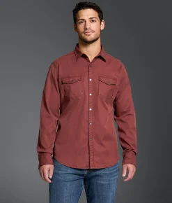 Outpost Makers Washed Athletic Stretch Shirt Green Sale