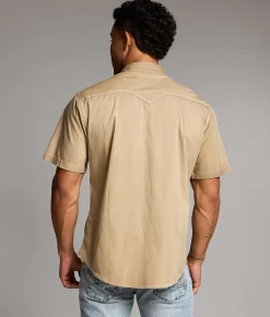 BKE Vintage Washed Athletic Stretch Shirt Tan Online