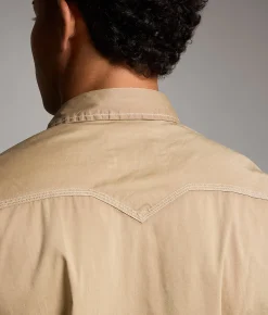 BKE Vintage Washed Athletic Stretch Shirt Tan Online