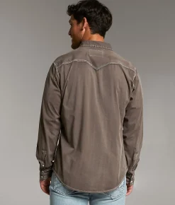 Tops | BKE Vintage Washed Athletic Stretch Shirt Turkish Coffee