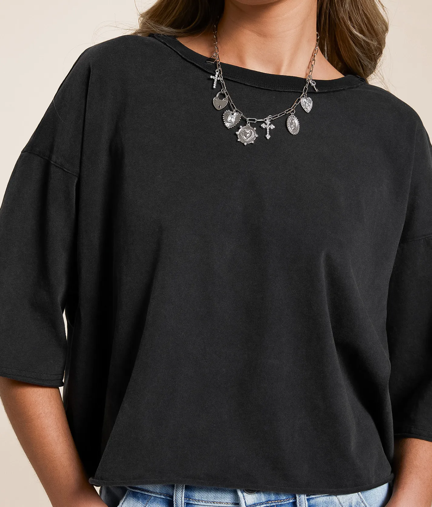 Tops | Double Zero Washed Boxy T-Shirt Aqua Blue