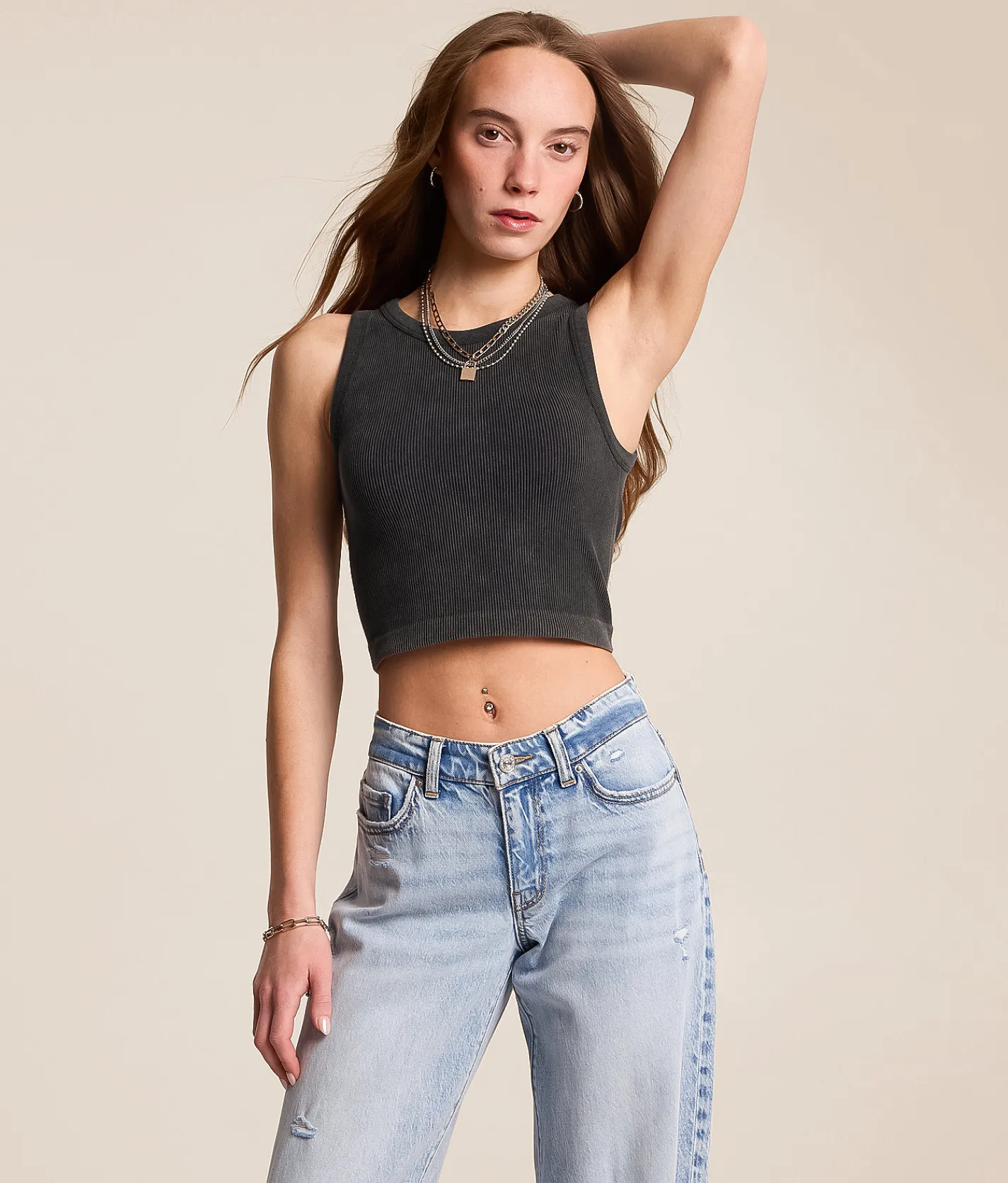 Tops | FITZ + EDDI Washed Brami Black