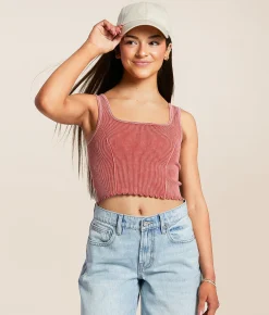 Tops | Freshwear Washed Brami Washed Red