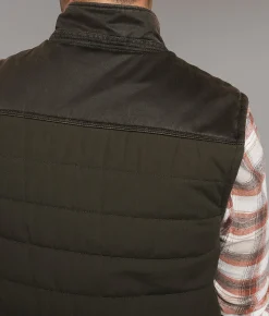 BKE Washed Canvas Vest Green Brown Best