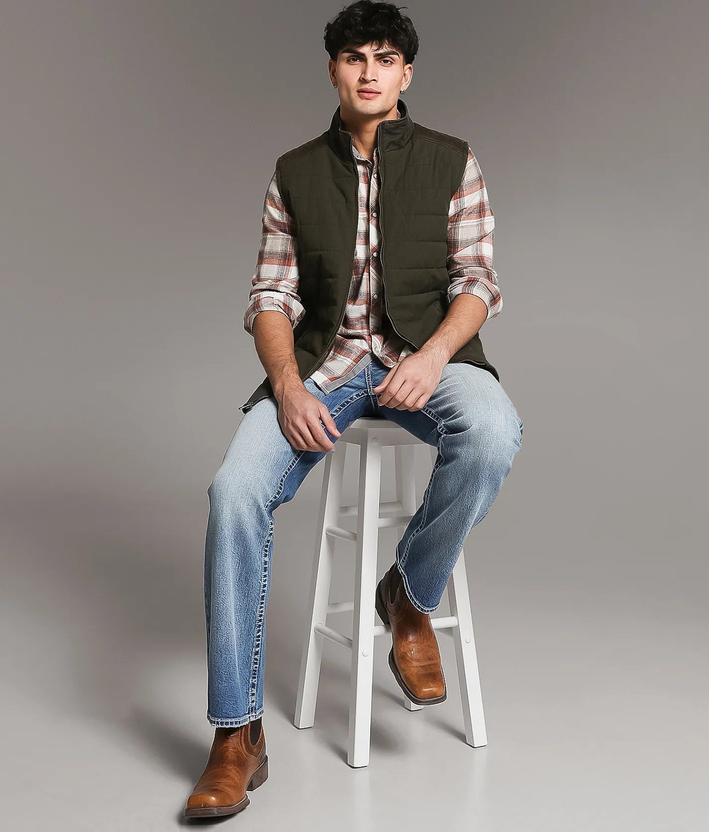 Coats & Jackets | BKE Washed Canvas Vest Green Brown