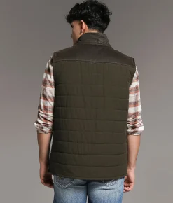 Coats & Jackets | BKE Washed Canvas Vest Green Brown