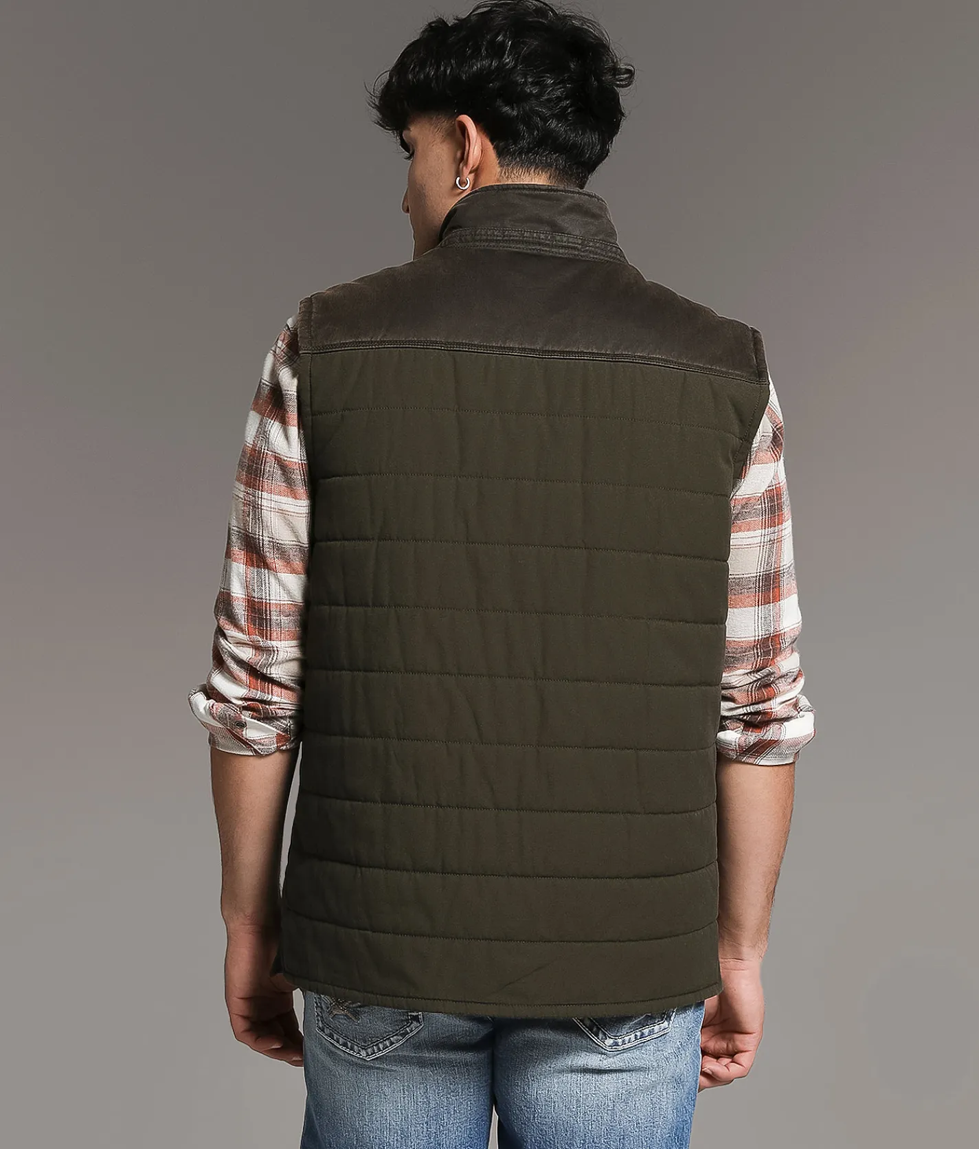 Coats & Jackets | BKE Washed Canvas Vest Green Brown