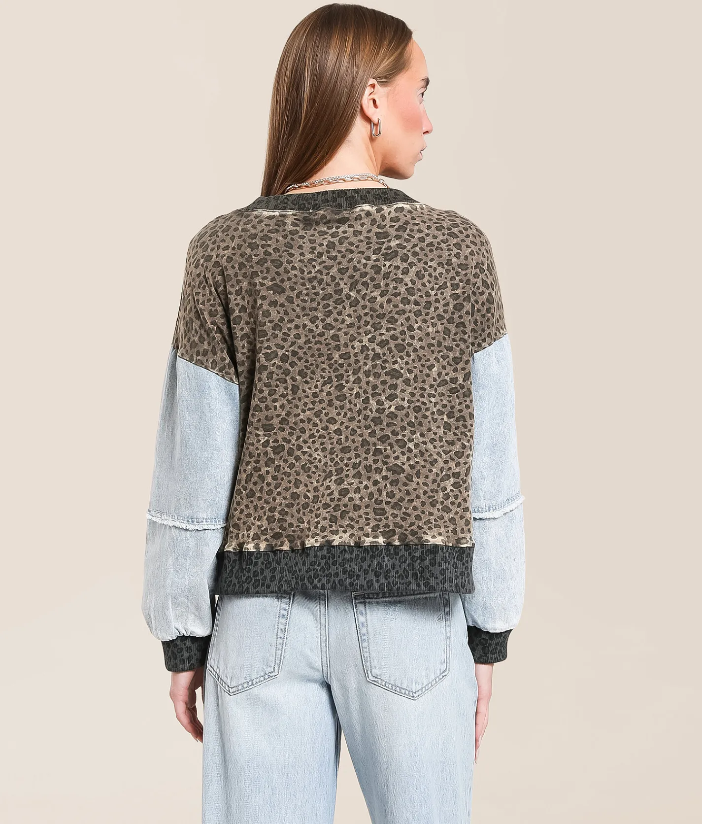 Tops | Gilded Intent Washed Pullover Cheetah