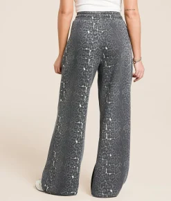 Bottoms | Gilded Intent Washed Cheetah Wide Leg Sweatpant Grey Cheetah