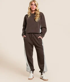 Gilded Intent Washed Color Block Jogger Chocolate Martini Outlet