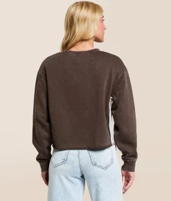 Tops|Activewear | Gilded Intent Washed Color Block Pullover Chocolate Martini